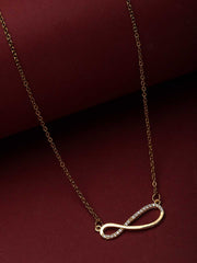 Gold-Plated CZ-Studded Infinity Shape Pendant