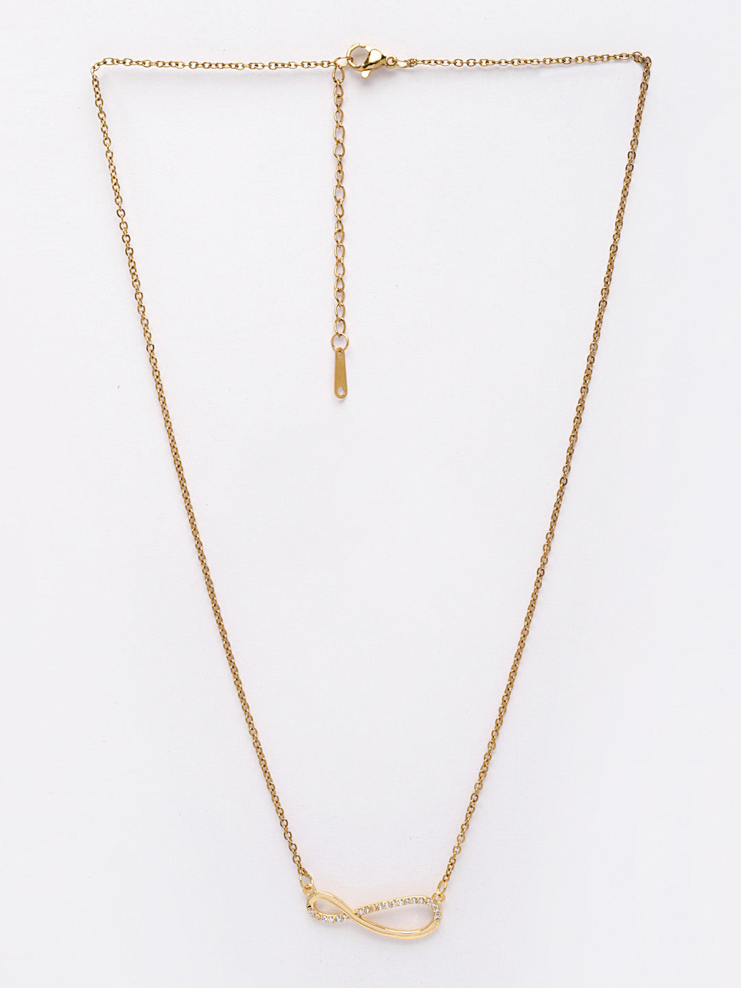 Gold-Plated CZ-Studded Infinity Shape Pendant