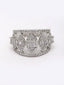 Silver-Plated CZ Stone-Studded Adjustable Finger Ring