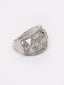 Silver-Plated CZ Stone-Studded Adjustable Finger Ring