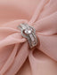 Silver-Plated CZ-Studded Alloy Finger Ring