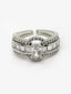 Silver-Plated CZ-Studded Alloy Finger Ring