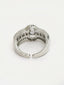 Silver-Plated CZ-Studded Alloy Finger Ring