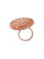 Rose Gold-Plated & White AD-Studded Handcrafted Adjustable Finger Ring