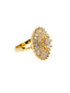 Gold-Plated & White AD-Studded Handcrafted Finger Ring