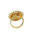 Gold-Plated & White AD-Studded Handcrafted Finger Ring