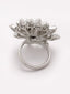 Silver-Plated White CZ-Studded Adjustable Finger Ring