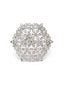 Silver-Plated White CZ Studded Adjustable Finger Ring