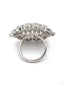 Silver-Plated White CZ Studded Adjustable Finger Ring