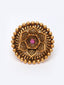 Gold-Plated Purple Stone Studded Handcrafted Floral Finger Ring