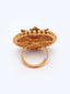 Gold-Plated Purple Stone Studded Handcrafted Floral Finger Ring