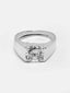 Men Silver-Plated American Diamond Studded Adjustable Finger Ring