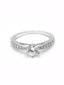 Silver-Plated White AD Stone Solitaire Finger Ring