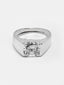 Silver-Plated AD Stone Solitaire Adjustable Couple Finger Rings