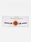 Gold-Plated Red & White Pearls Rakhi with Mug