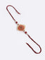 Gold-Plated Red & White Pearls Rakhi with Mug