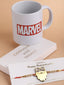 Men Gold-Toned Fancy Rakhi With Marvel Mug