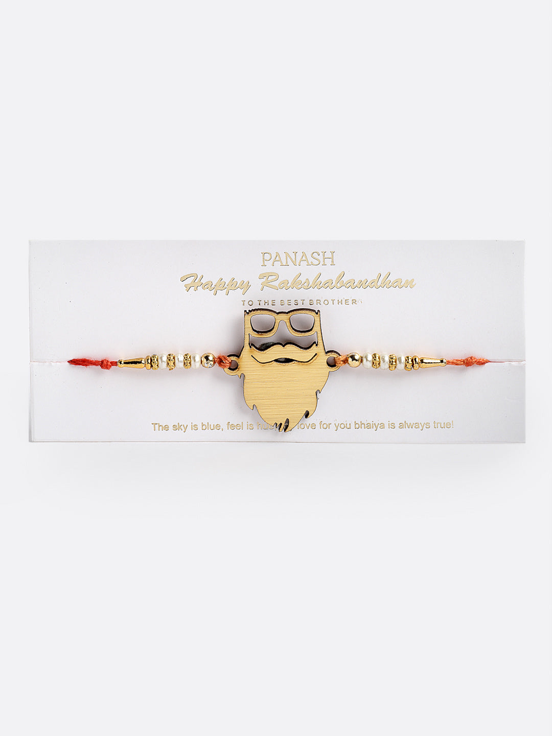 Men Gold-Toned Fancy Rakhi With Marvel Mug