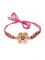 Men Pink Gold-Plated Handcrafted Floral Rakhi Lumba Bracelet