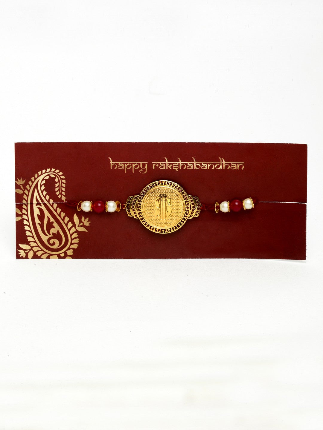 Gold-Plated Dollar Shaped Rakhi With Mug