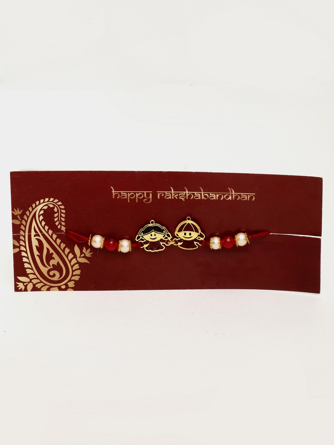 Gold-Plated & Red Rakhi With Mug