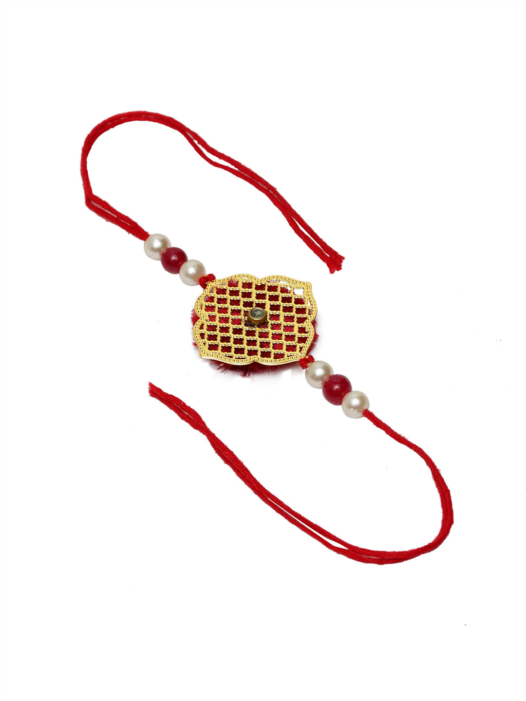 Men Gold-Plated Handcrafted Rakhi With Mug & Roli Chawal