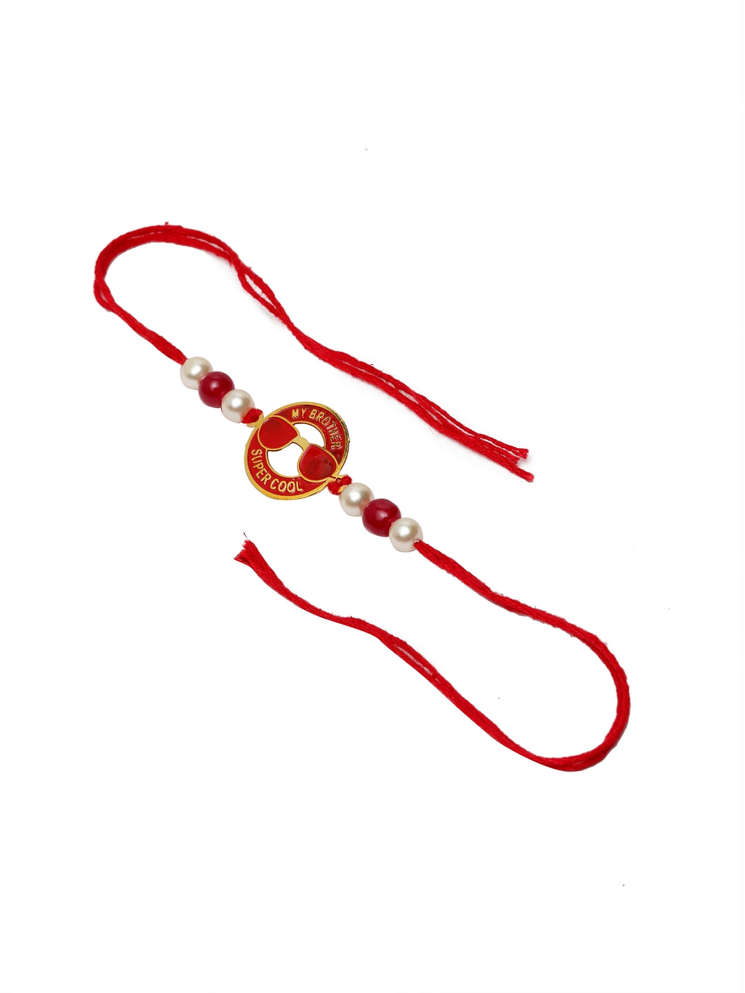 Gold-Plated Red Brass Handcrafted Rakhi & Mug