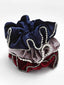 Women Set of 3 Blue & Maroon Embellished Ponytail Holders