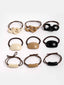 Women Set of 9 Embellished Ponytail Holders