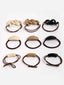 Women Set of 9 Embellished Ponytail Holders