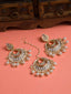 Gold-Plated White Kundan Stone Studded Handcrafted Jewellery Set