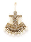 Gold-Plated & White Stone-Studded Pearls Beaded Jhumar Passa