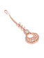 Women Rose Gold Plated White AD Studded Handcrafted Head Jewellery