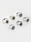 Set of 3 Pair Oxidised Silver Toned Adjustable Toe Rings