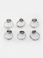 Set of 3 Pair Oxidised Silver Toned Adjustable Toe Rings