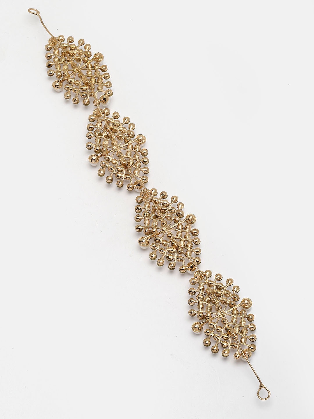 Women Gold-Plated CZ Stone-Studded Sheeshphool