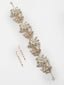 Gold-Plated CZ Stone & Pearl Floral Shaped Embellished Handcrafted Tiara