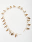 Women Gold-Plated Embellished Leaf Shaped Pearl Tiara