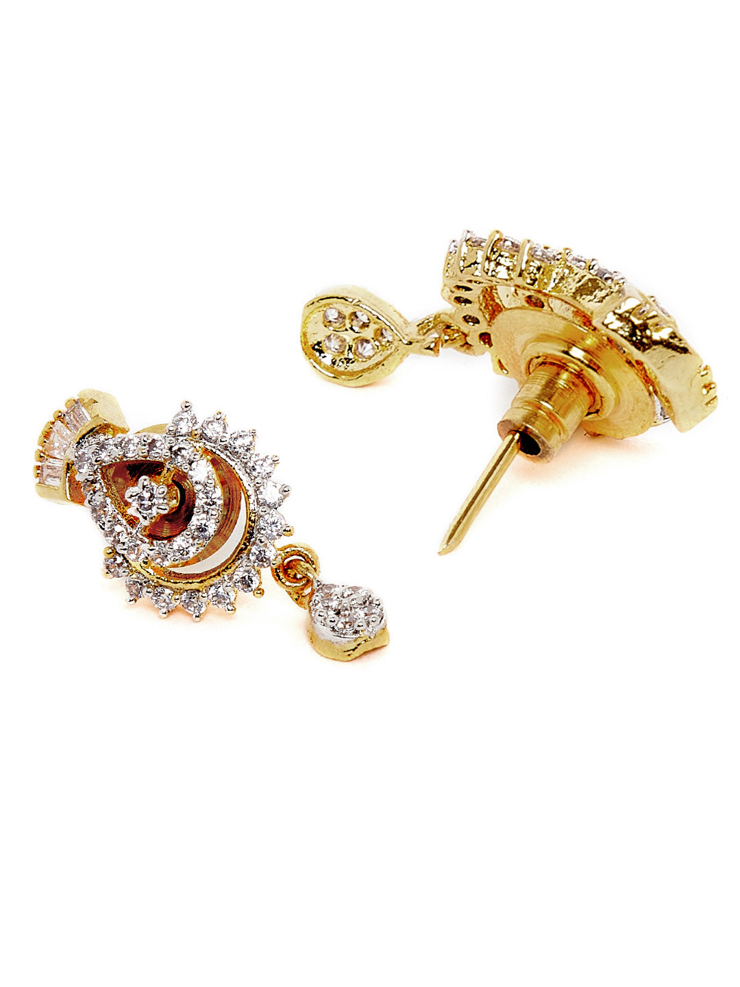 Gold-Plated & White CZ Stone-Studded Mangalsutra Set