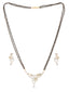 Gold-Toned & White Stone-Studded Mangalsutra & Earrings Set