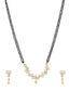 Gold-Plated CZ Stone-Studded & Black Beaded Mangalsutra Set