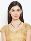 Gold-Plated CZ Stone-Studded & Black Beaded Mangalsutra Set