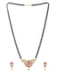 Gold-Plated & White &Pink CZ Stone-Studded Mangalsutra Set