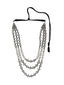 Silver-Plated Beaded Oxidized Layered Necklace