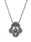 Silver-Toned Pearls & Stone Studded Oxidized Necklace