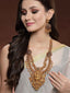 Gold-Plated Stone Studded & Beaded Jewellery Set